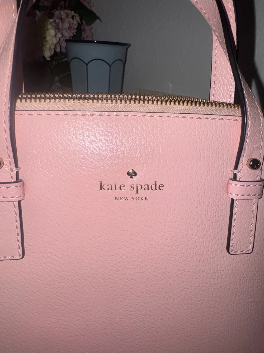 kate spade Pink Leather Dome Satchel with Crossbody Strap